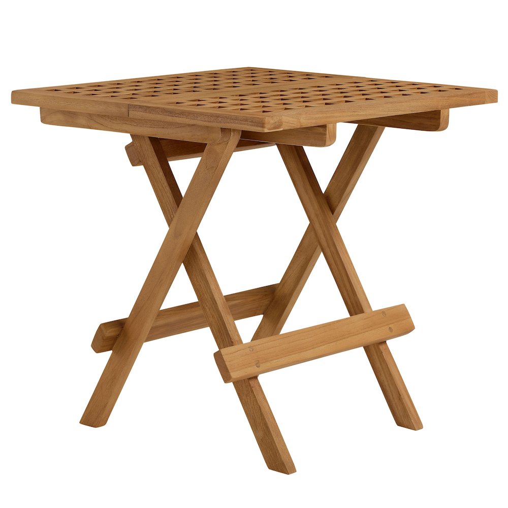 Vienna Outdoor Patio Teak Wood Side Table. Picture 1