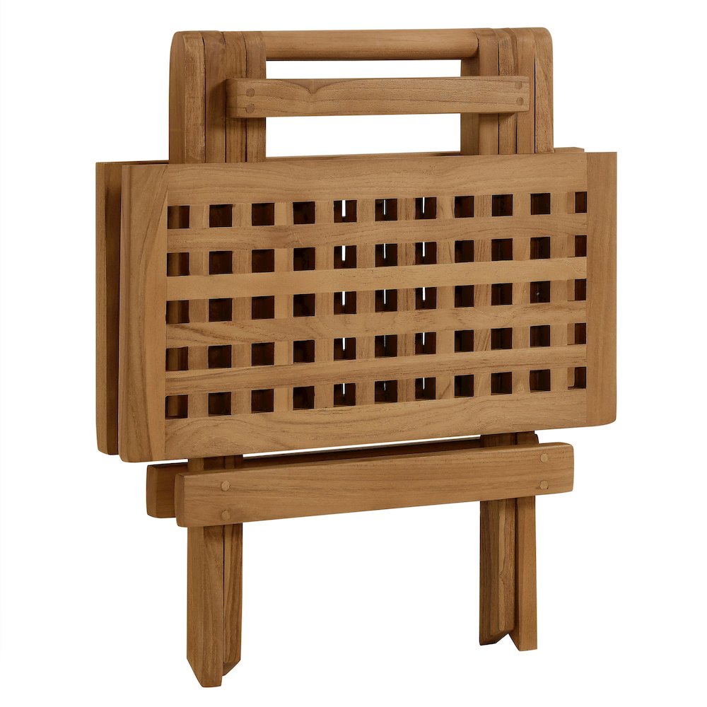 Vienna Outdoor Patio Teak Wood Side Table. Picture 7