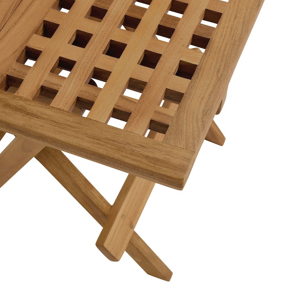 Vienna Outdoor Patio Teak Wood Side Table. Picture 8