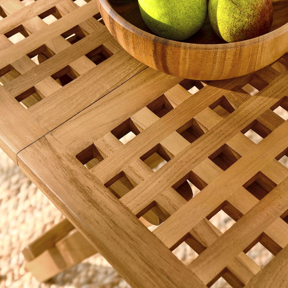 Vienna Outdoor Patio Teak Wood Side Table. Picture 10