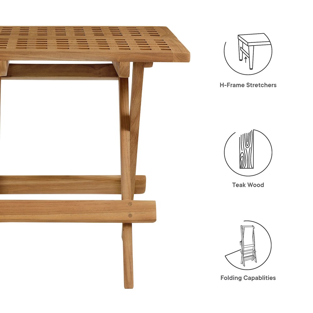 Vienna Outdoor Patio Teak Wood Side Table. Picture 2