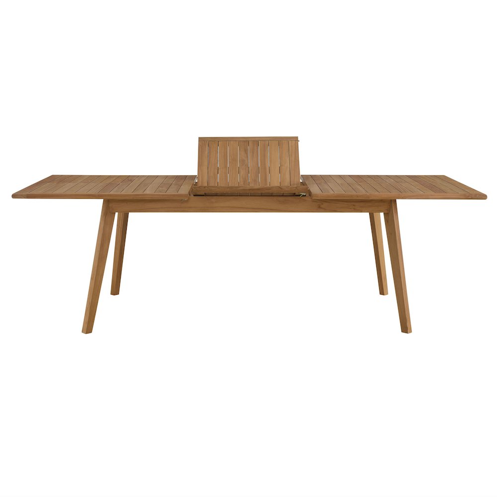 Vienna Outdoor Patio Teak Wood Extendable Dining Table. Picture 6