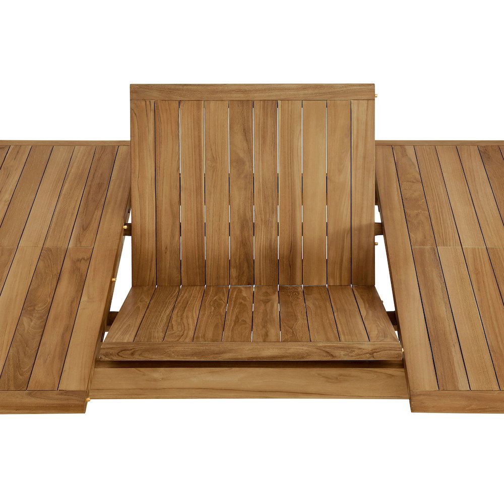 Vienna Outdoor Patio Teak Wood Extendable Dining Table. Picture 8