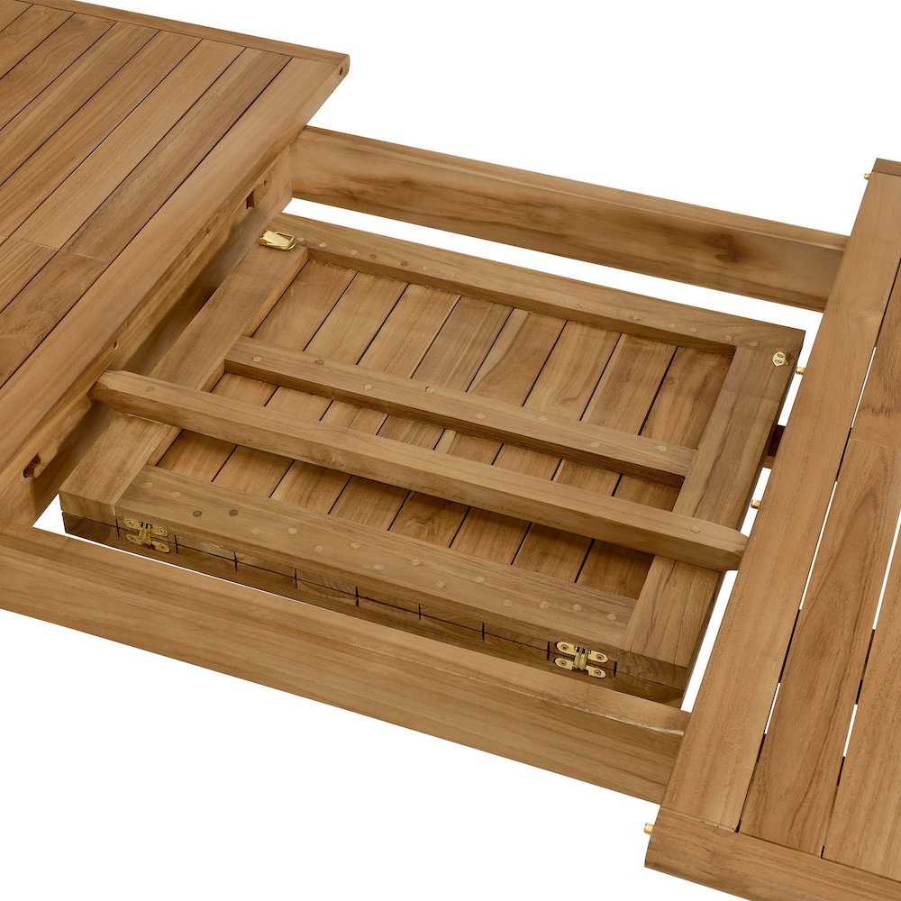 Vienna Outdoor Patio Teak Wood Extendable Dining Table. Picture 10