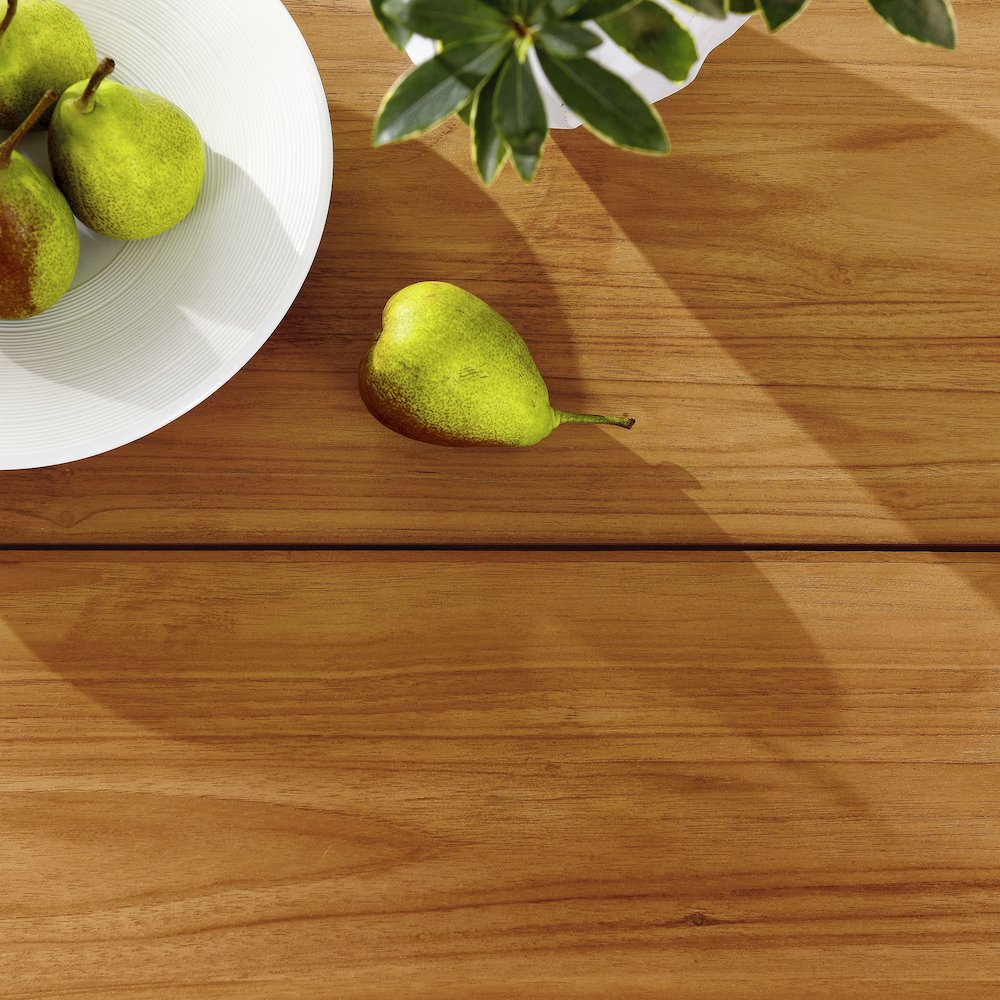 Vienna 46" Square Outdoor Patio Teak Wood Dining Table. Picture 9