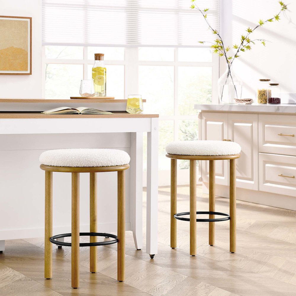 Fable Boucle Fabric Counter Stools Set of 2. Picture 7