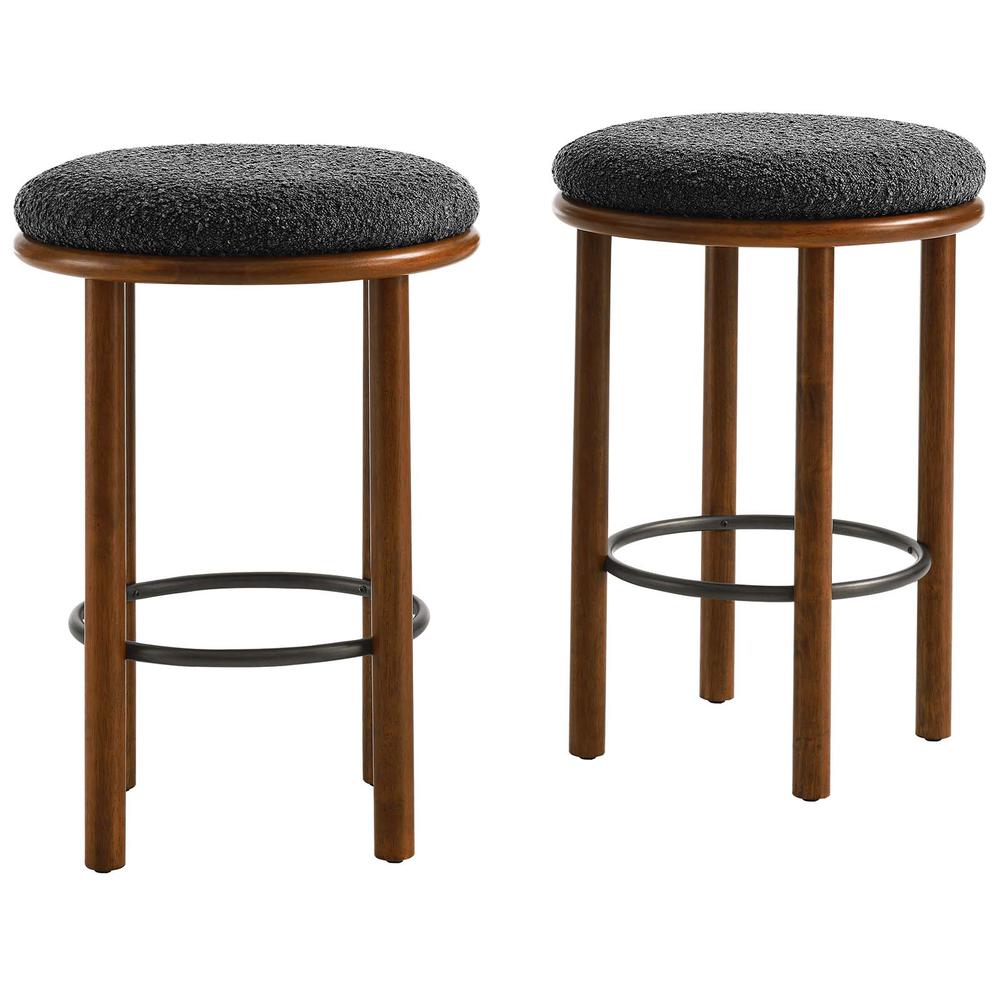 Fable Boucle Fabric Counter Stools - Set of 2. Picture 1