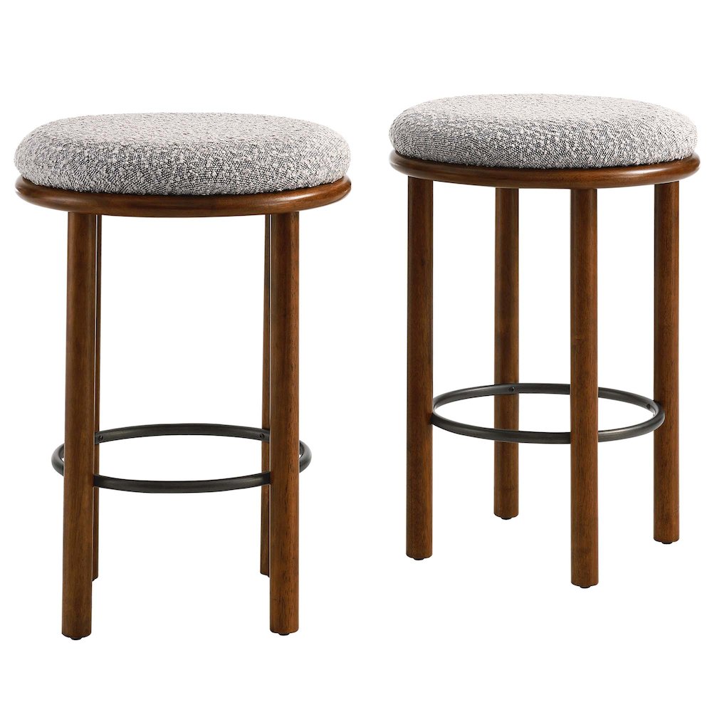 Fable Boucle Fabric Counter Stools Set of 2. Picture 1