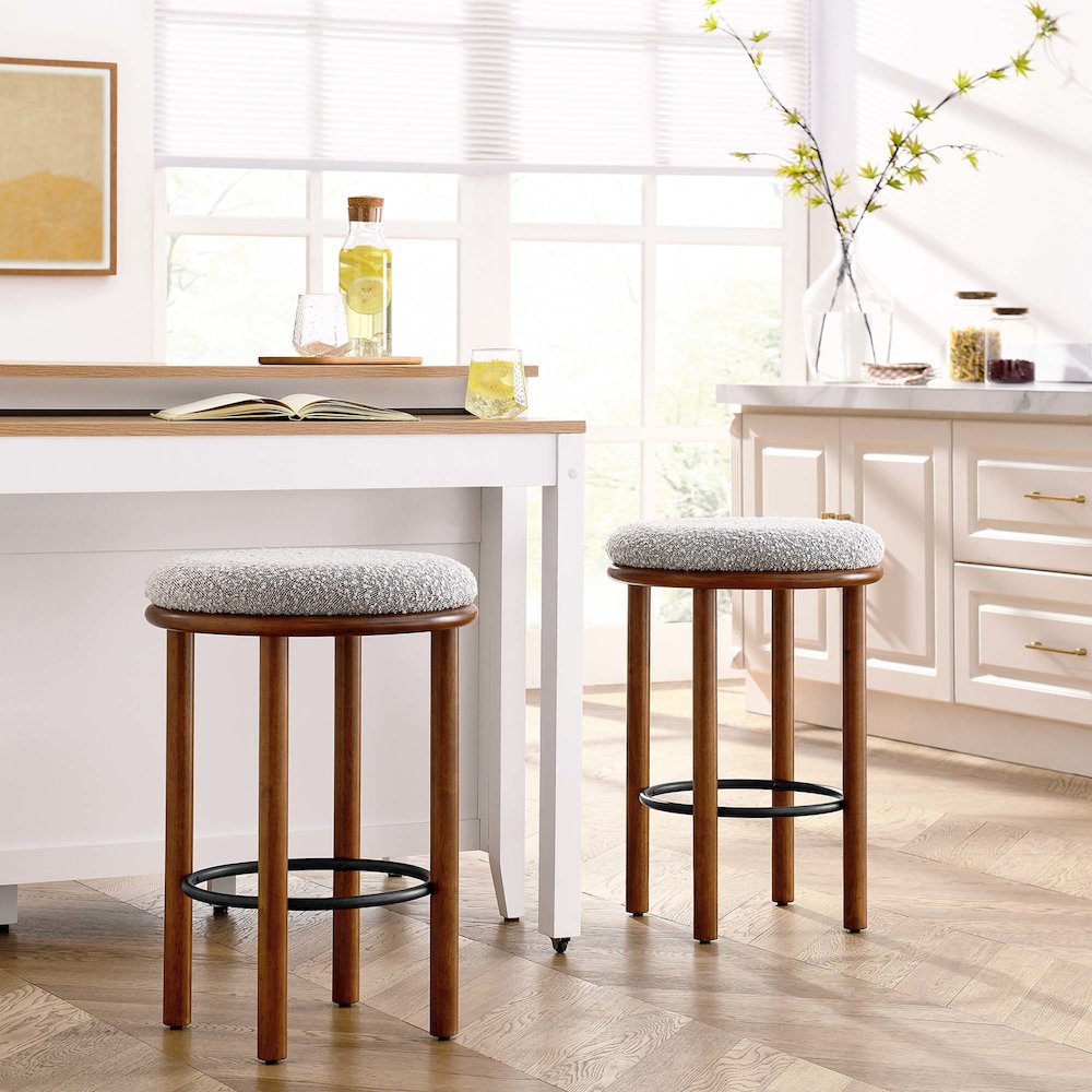 Fable Boucle Fabric Counter Stools Set of 2. Picture 7