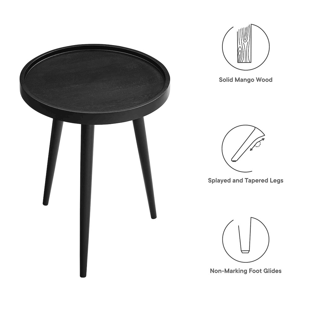 Chiro Round Wood Side Table. Picture 2