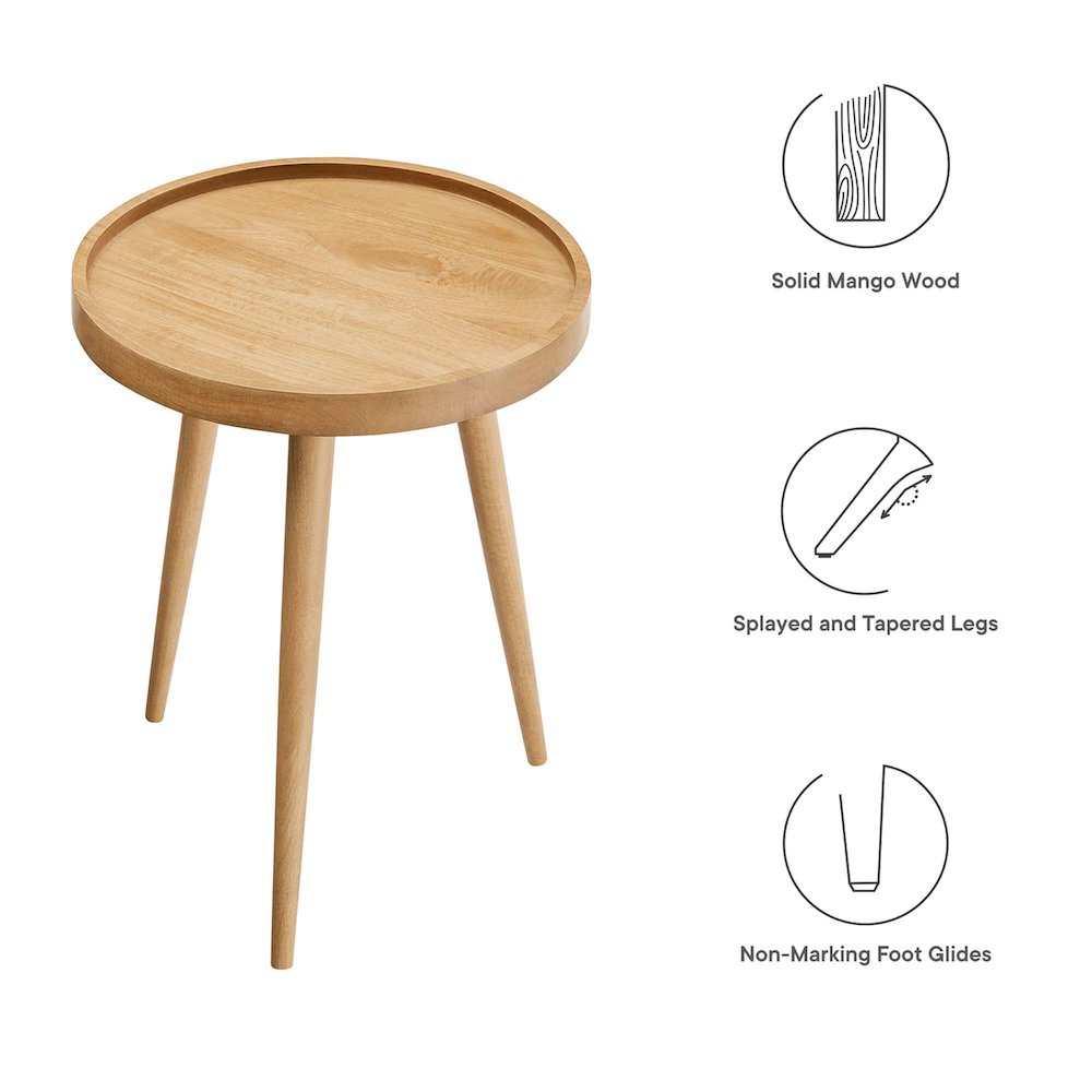 Chiro Round Wood Side Table. Picture 2