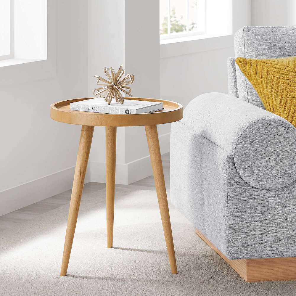 Chiro Round Wood Side Table. Picture 7