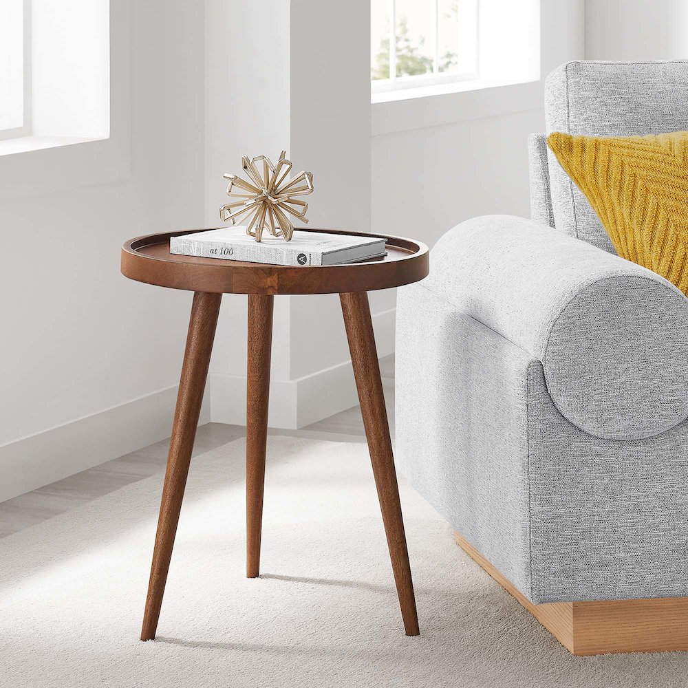 Chiro Round Wood Side Table. Picture 7