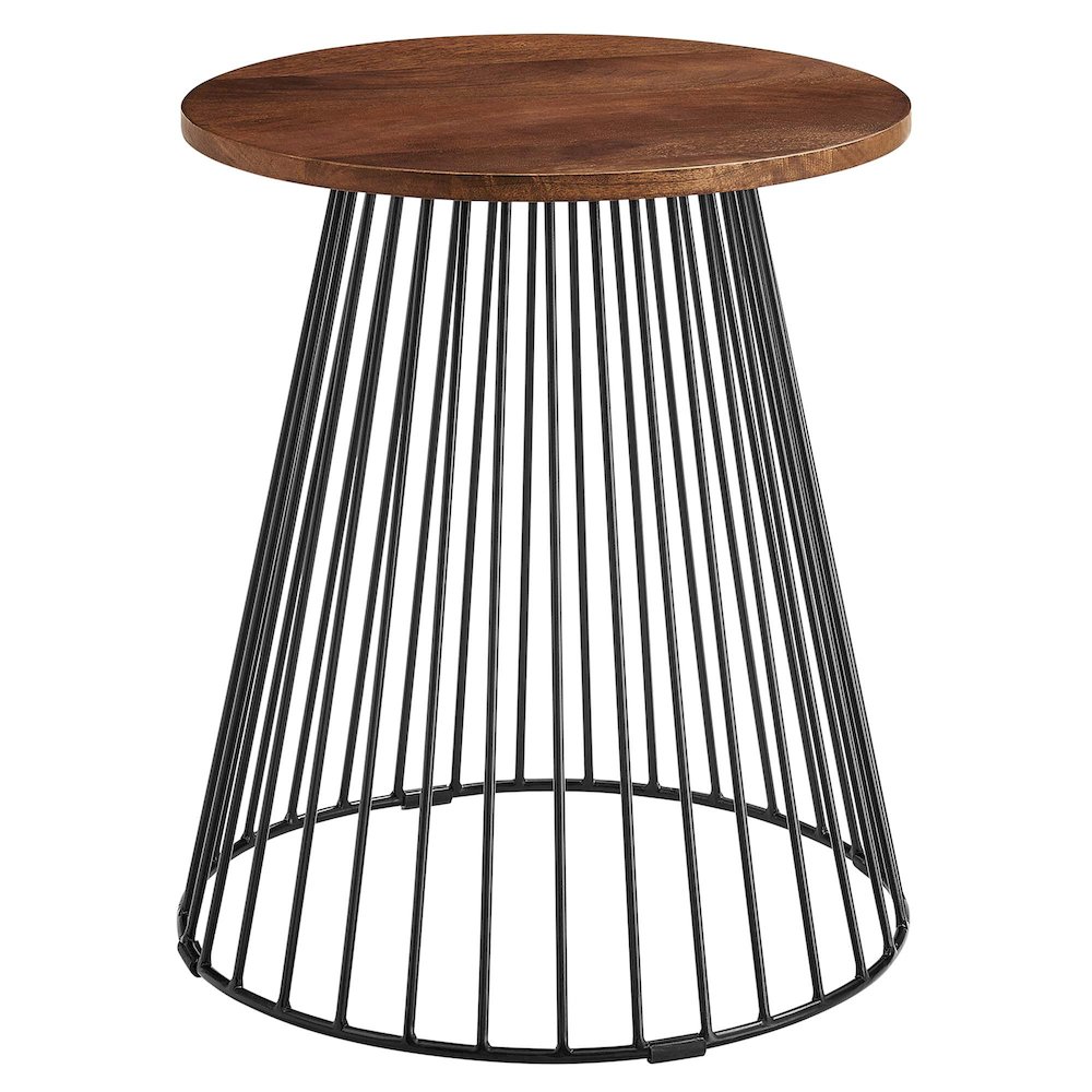 Valeo Round Wood and Metal Side Table. Picture 1