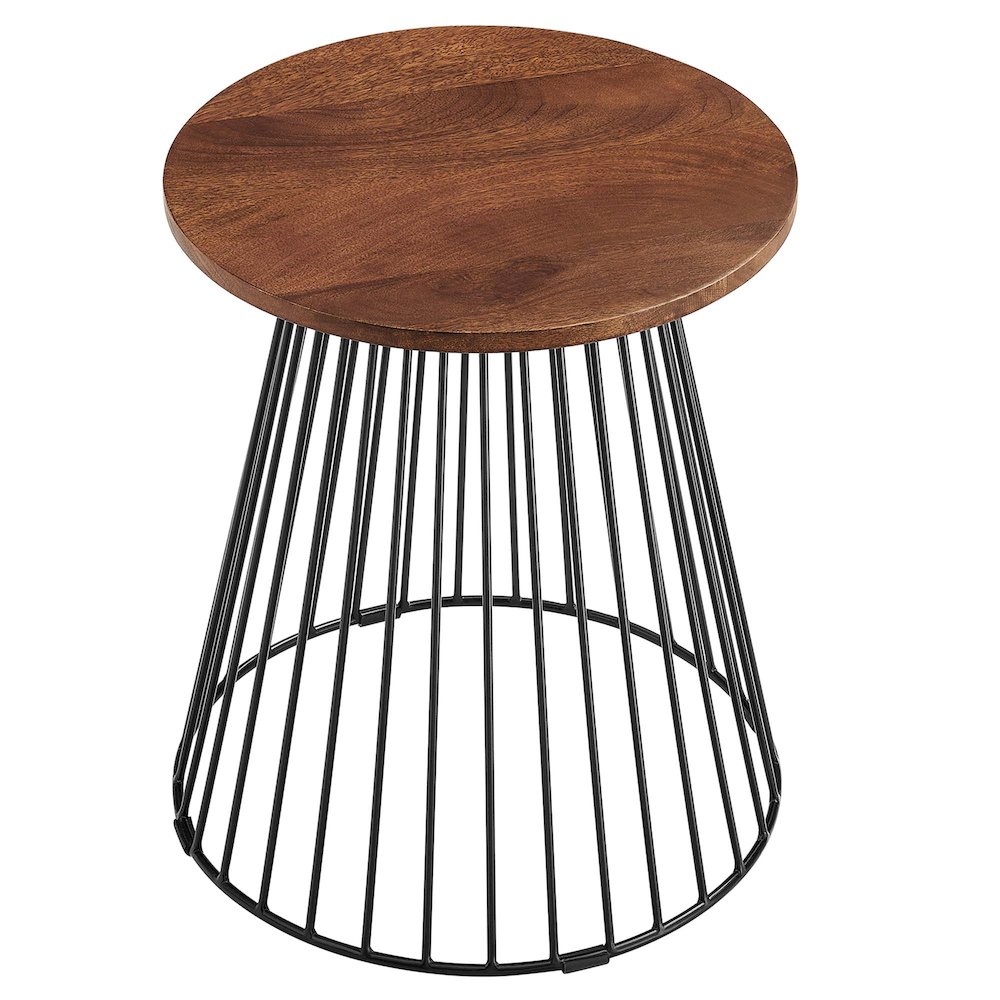 Valeo Round Wood and Metal Side Table. Picture 4