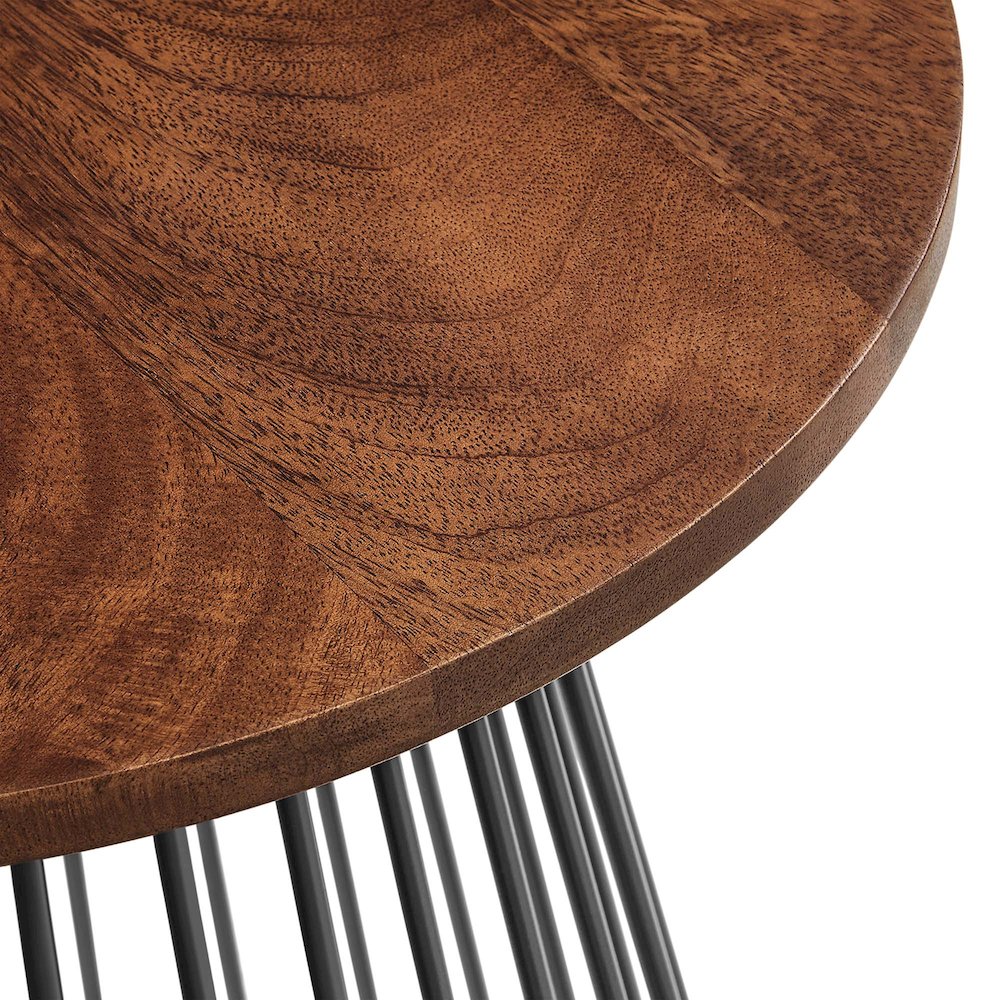 Valeo Round Wood and Metal Side Table. Picture 6