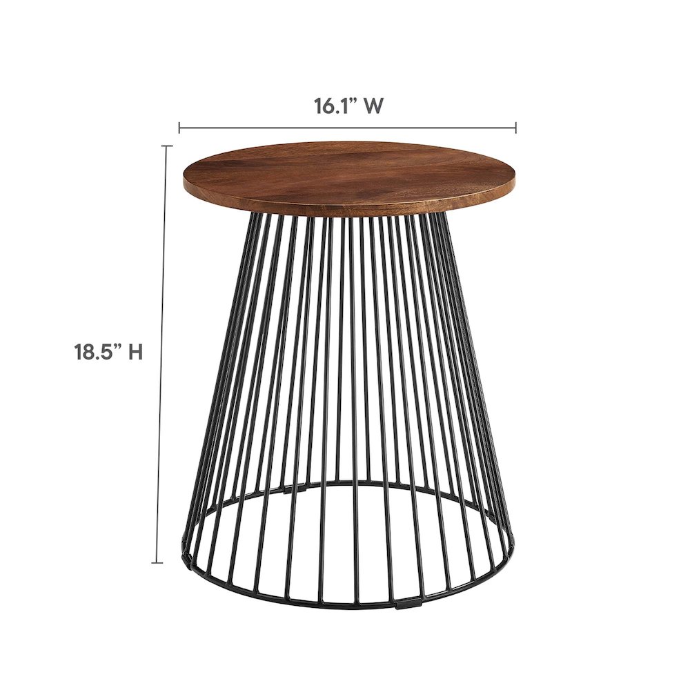 Valeo Round Wood and Metal Side Table. Picture 3