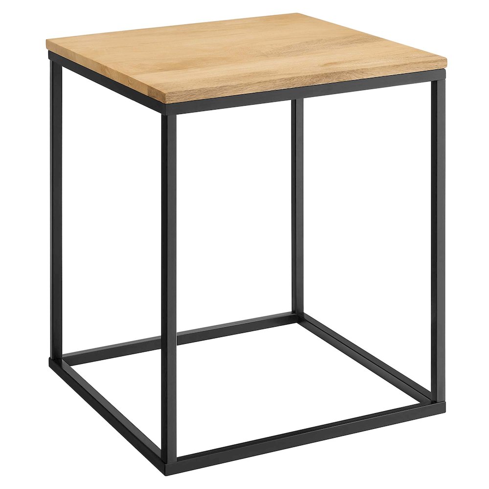 Zora Square Wood and Metal Side Table. Picture 1