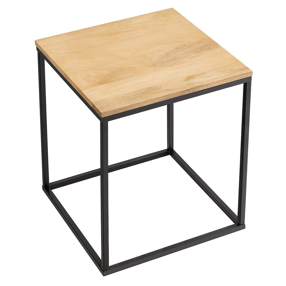 Zora Square Wood and Metal Side Table. Picture 5