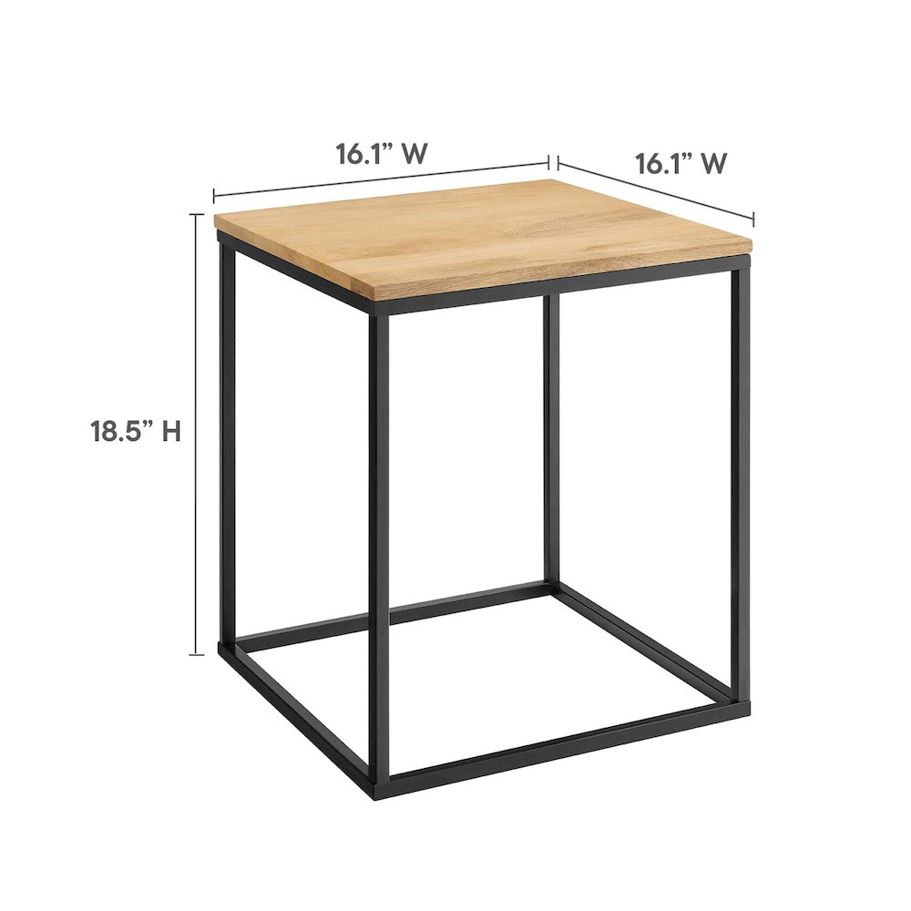 Zora Square Wood and Metal Side Table. Picture 3