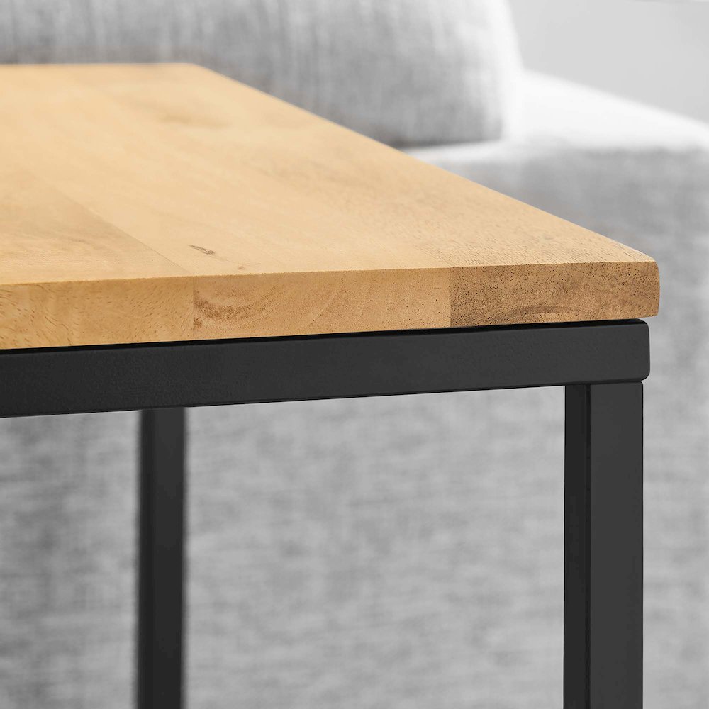 Zora Square Wood and Metal Side Table. Picture 9