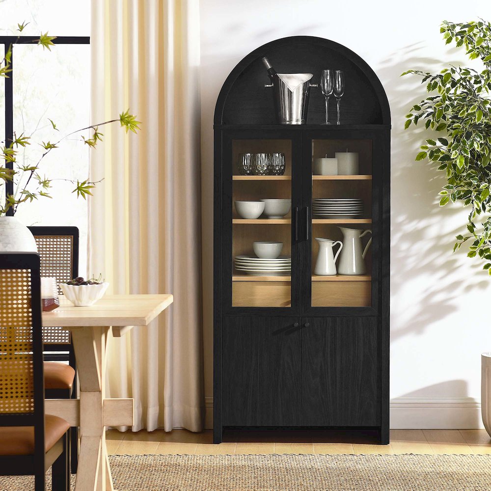 Evie Arched Tall Display Cabinet. Picture 9