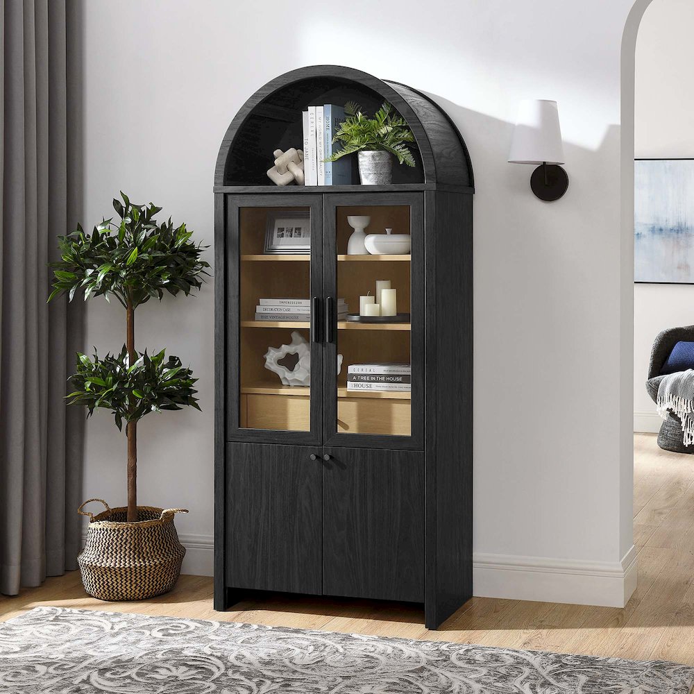 Evie Arched Tall Display Cabinet. Picture 8