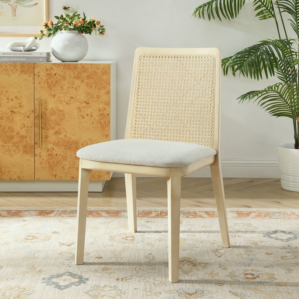 Monarch Wood and Rattan Dining Side Chair. Picture 8