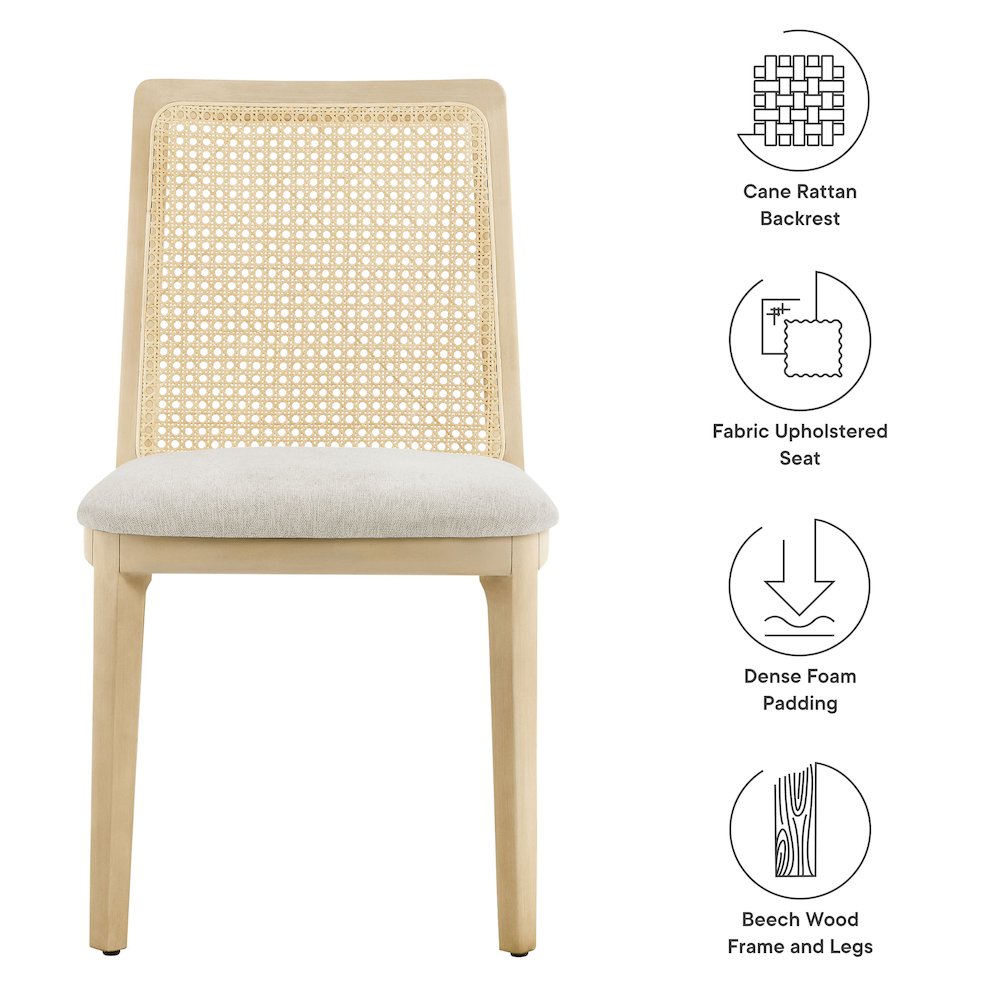 Monarch Wood and Rattan Dining Side Chair. Picture 3