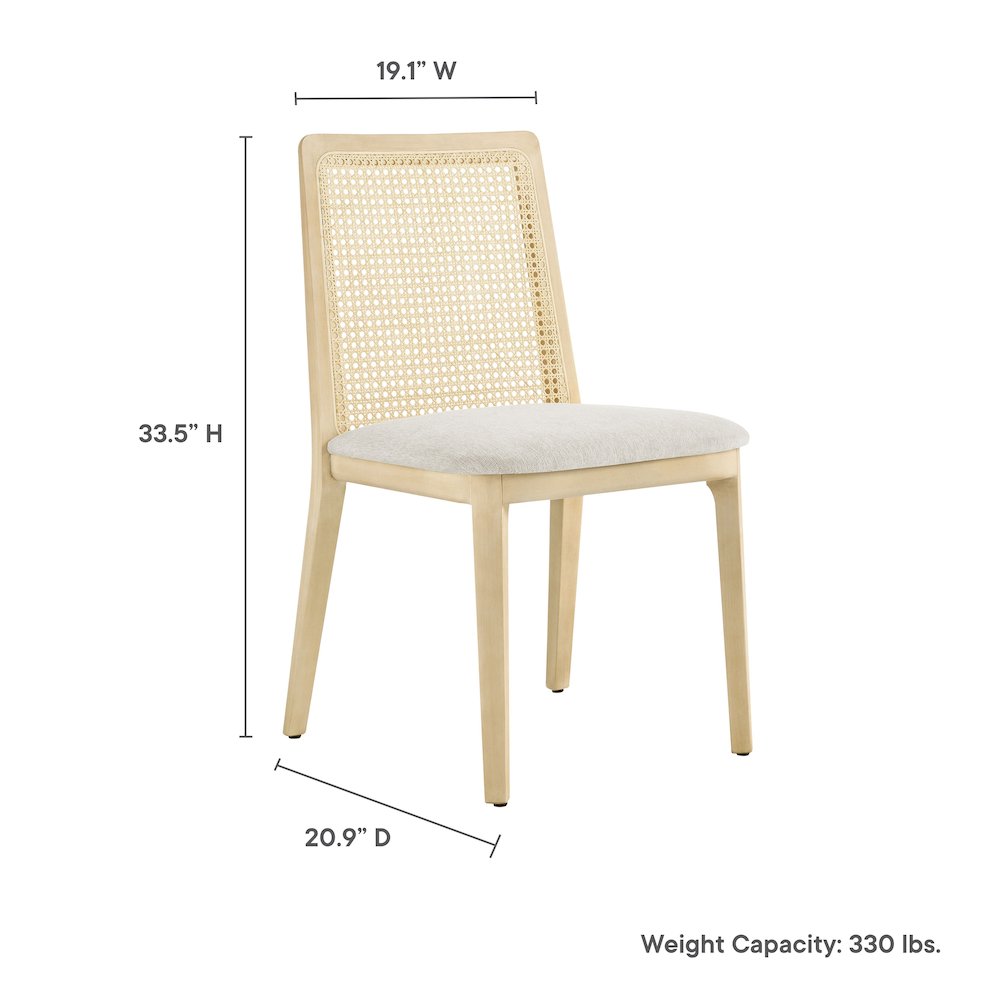 Monarch Wood and Rattan Dining Side Chair. Picture 2