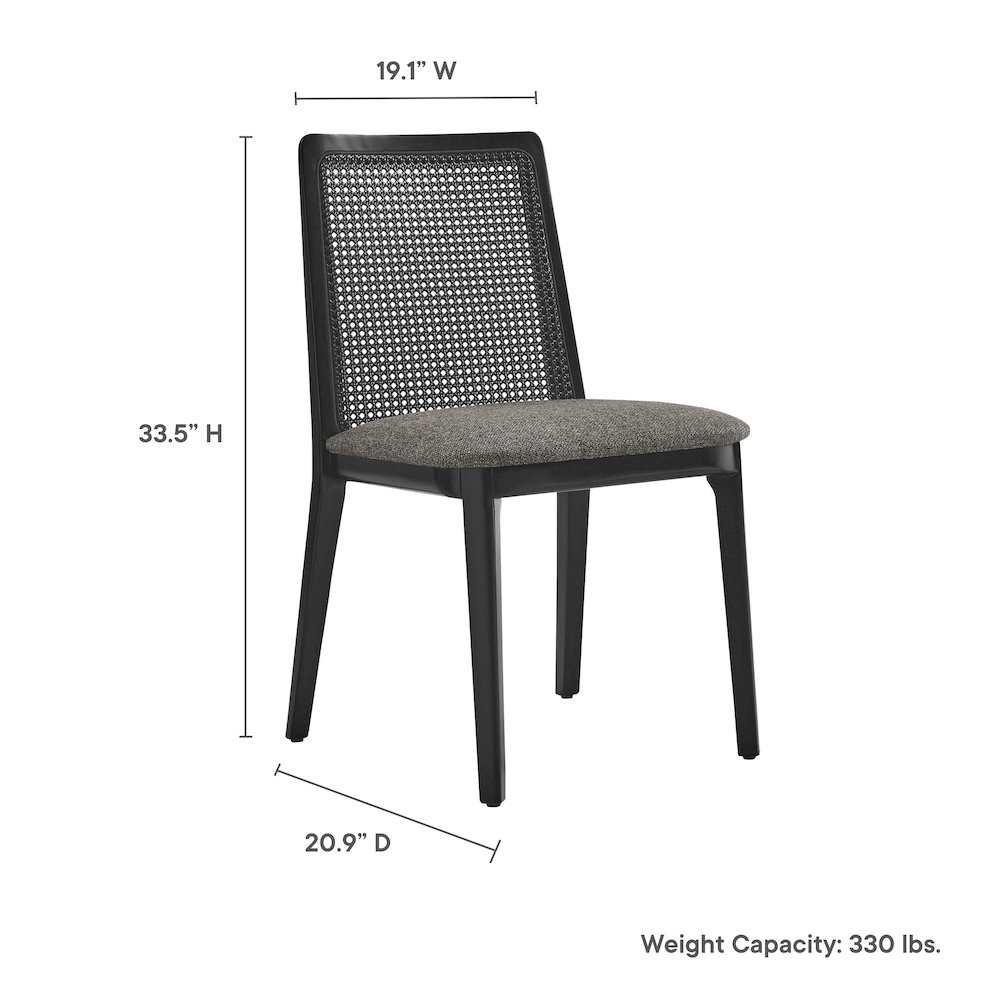 Monarch Wood and Rattan Dining Side Chair. Picture 3