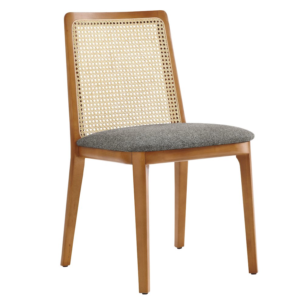 Monarch Wood and Rattan Dining Side Chair. Picture 1