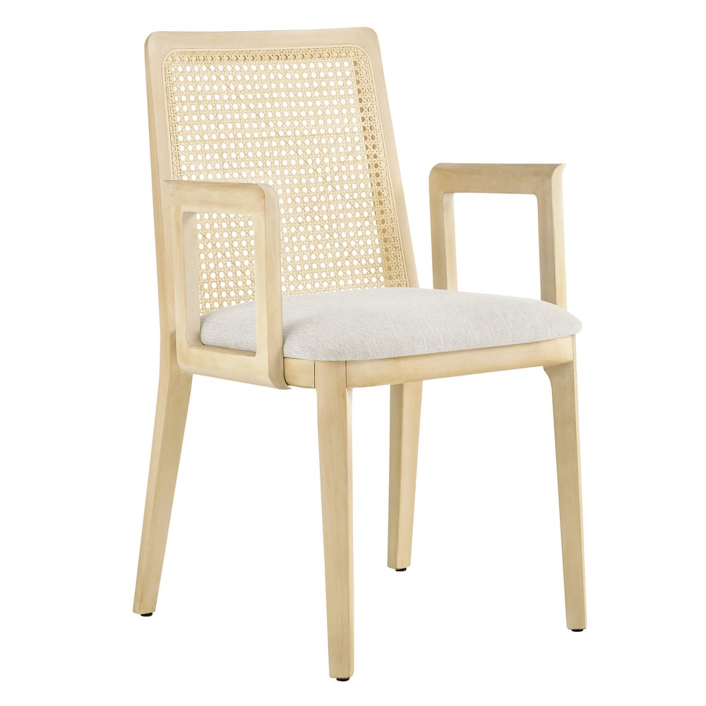 Monarch Wood and Rattan Dining Armchair. Picture 1