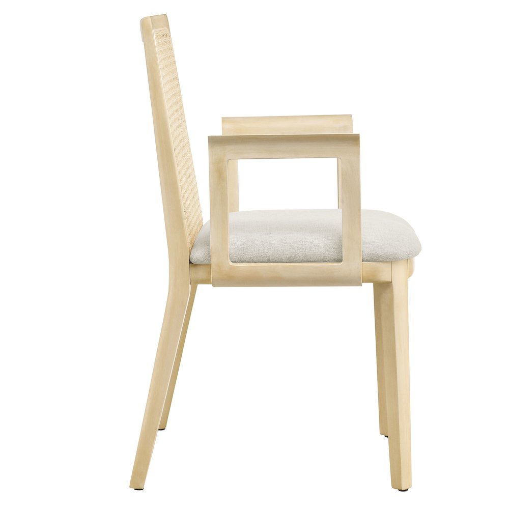 Monarch Wood and Rattan Dining Armchair. Picture 4