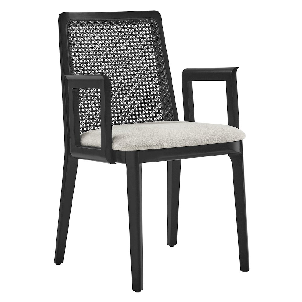 Monarch Wood and Rattan Dining Armchair. Picture 1