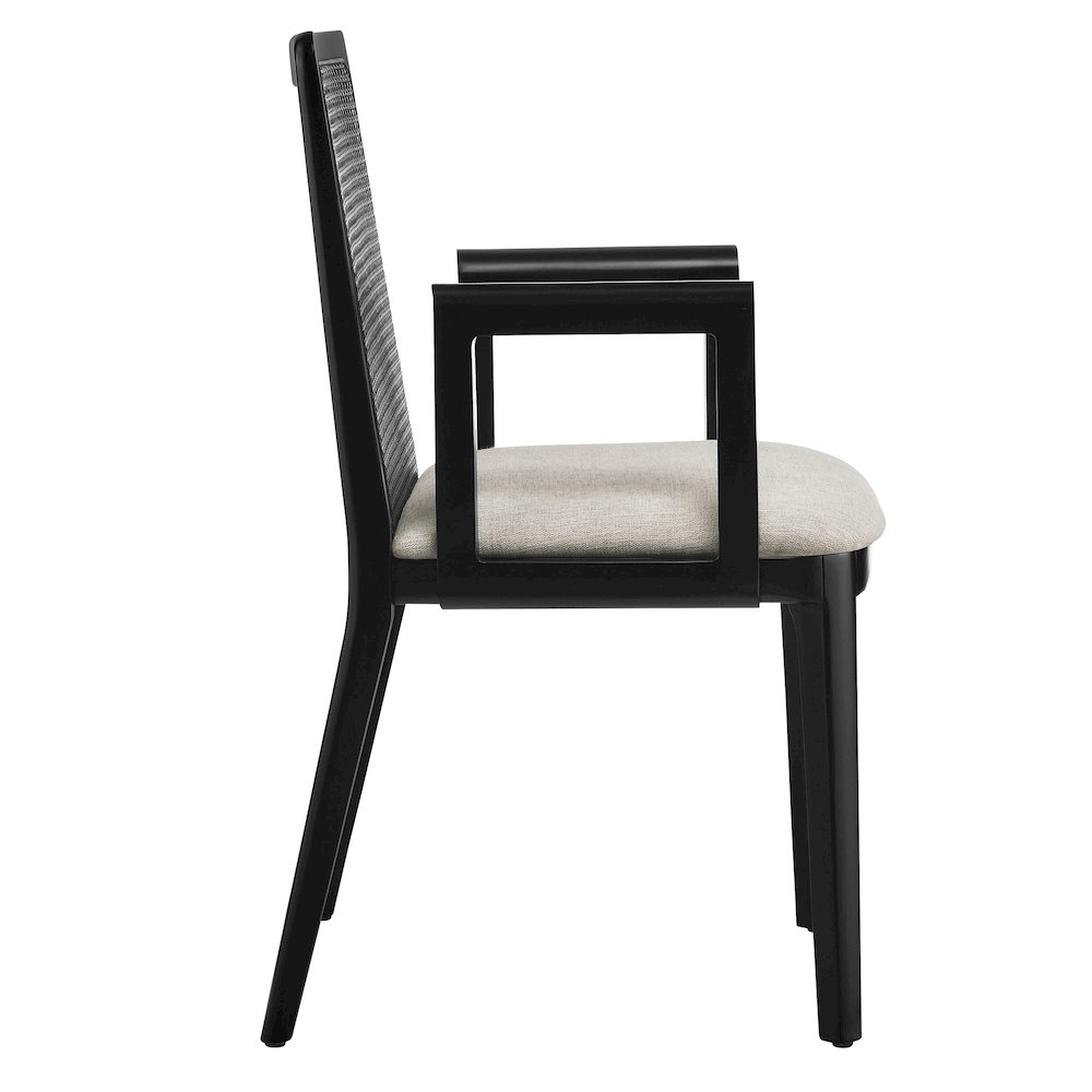 Monarch Wood and Rattan Dining Armchair. Picture 4