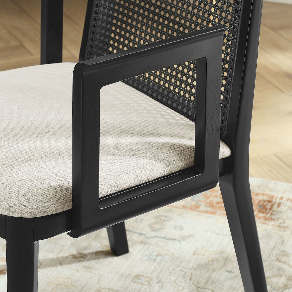 Monarch Wood and Rattan Dining Armchair. Picture 9