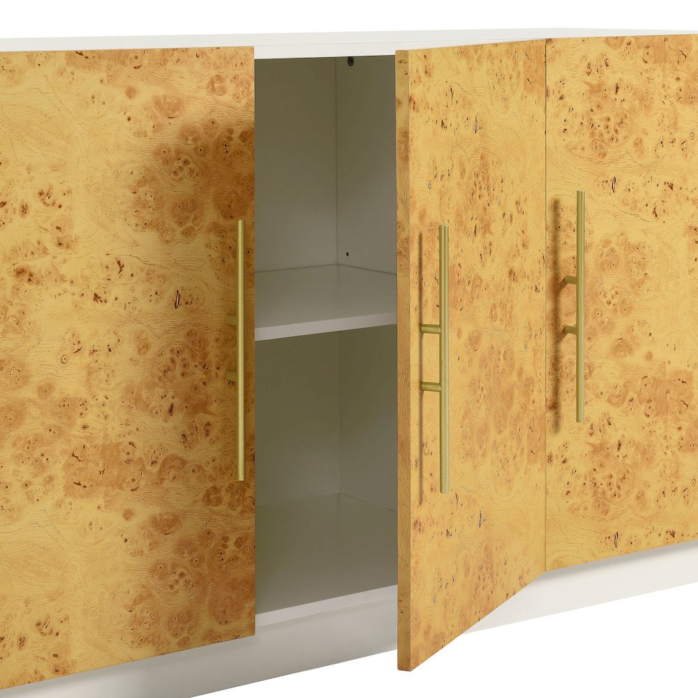 Abel 69 Inch Burl Wood Sideboard Buffet TV Stand. Picture 8