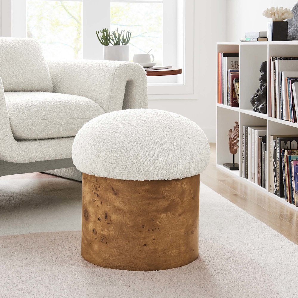 Breeze Boucle Upholstered Ottoman. Picture 10