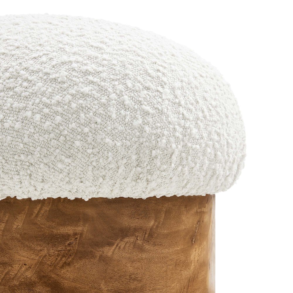 Breeze Boucle Upholstered Ottoman. Picture 7