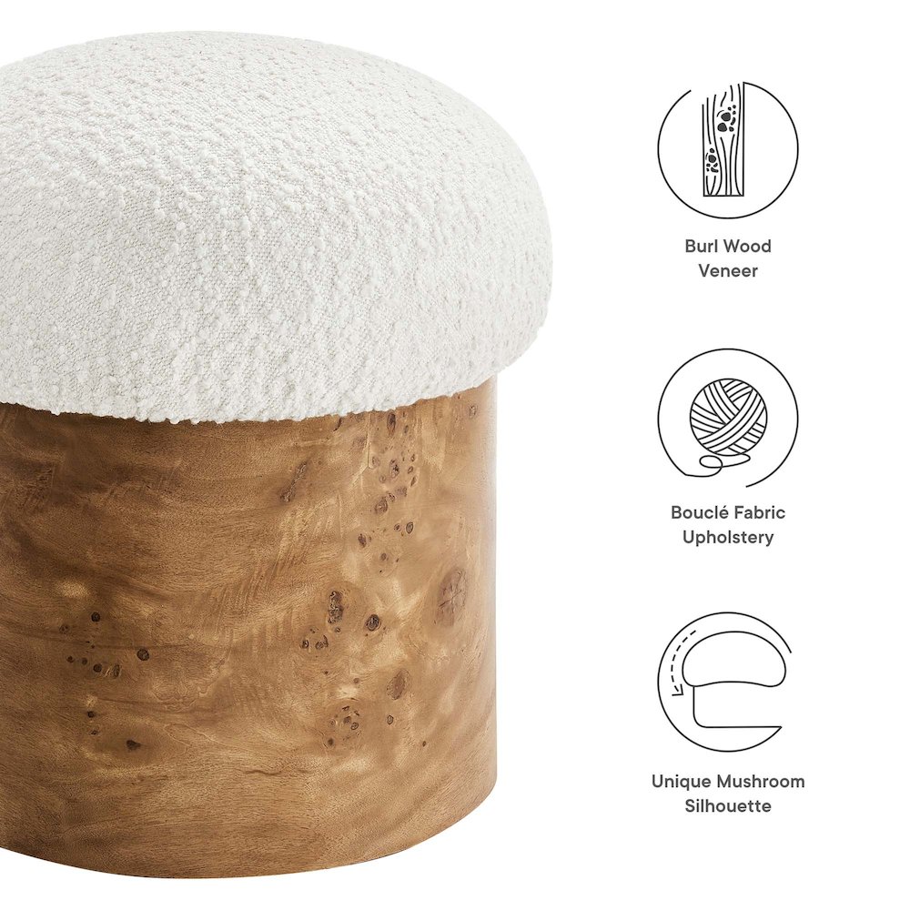Breeze Boucle Upholstered Ottoman. Picture 2