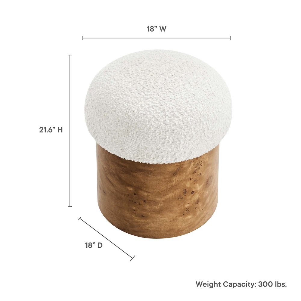 Breeze Boucle Upholstered Ottoman. Picture 4