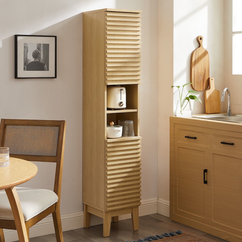 Render Tall Narrow Bathroom Storage Cabinet. Picture 8