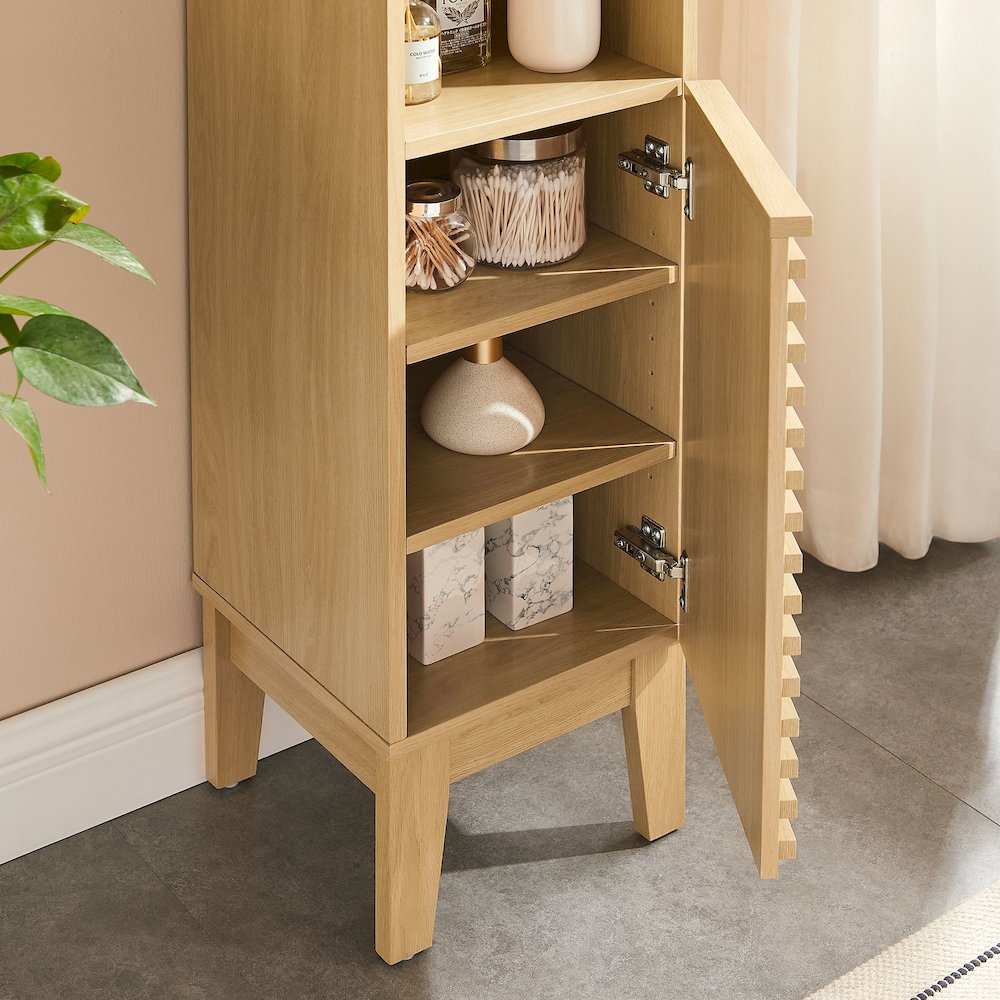 Render Tall Narrow Bathroom Storage Cabinet. Picture 10