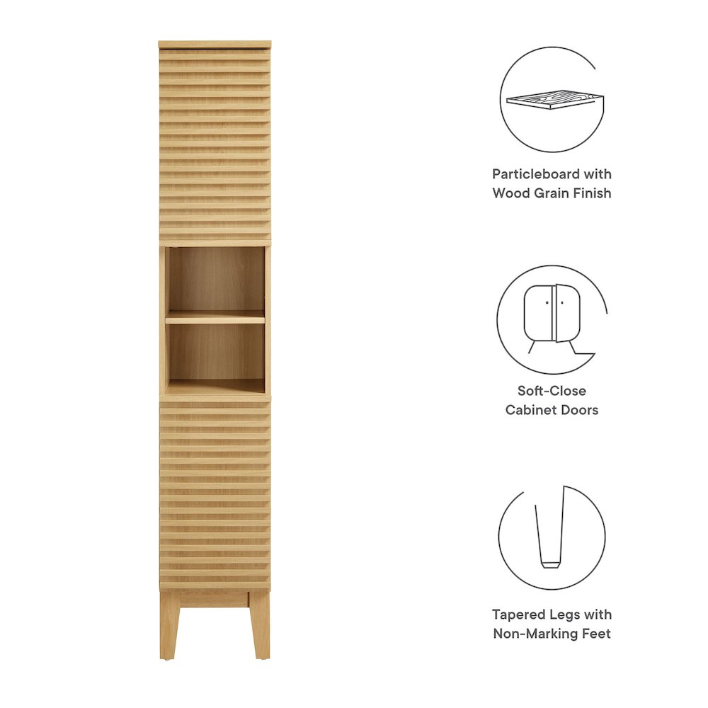 Render Tall Narrow Bathroom Storage Cabinet. Picture 2