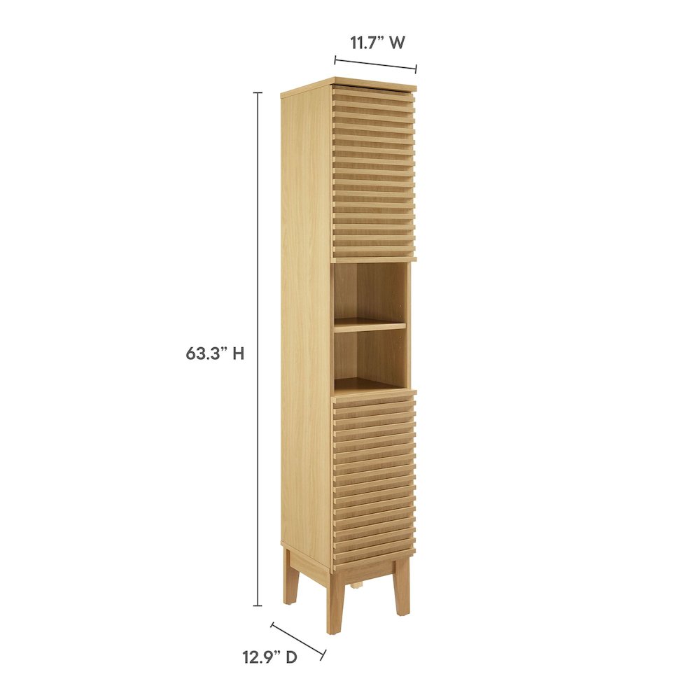 Render Tall Narrow Bathroom Storage Cabinet. Picture 3