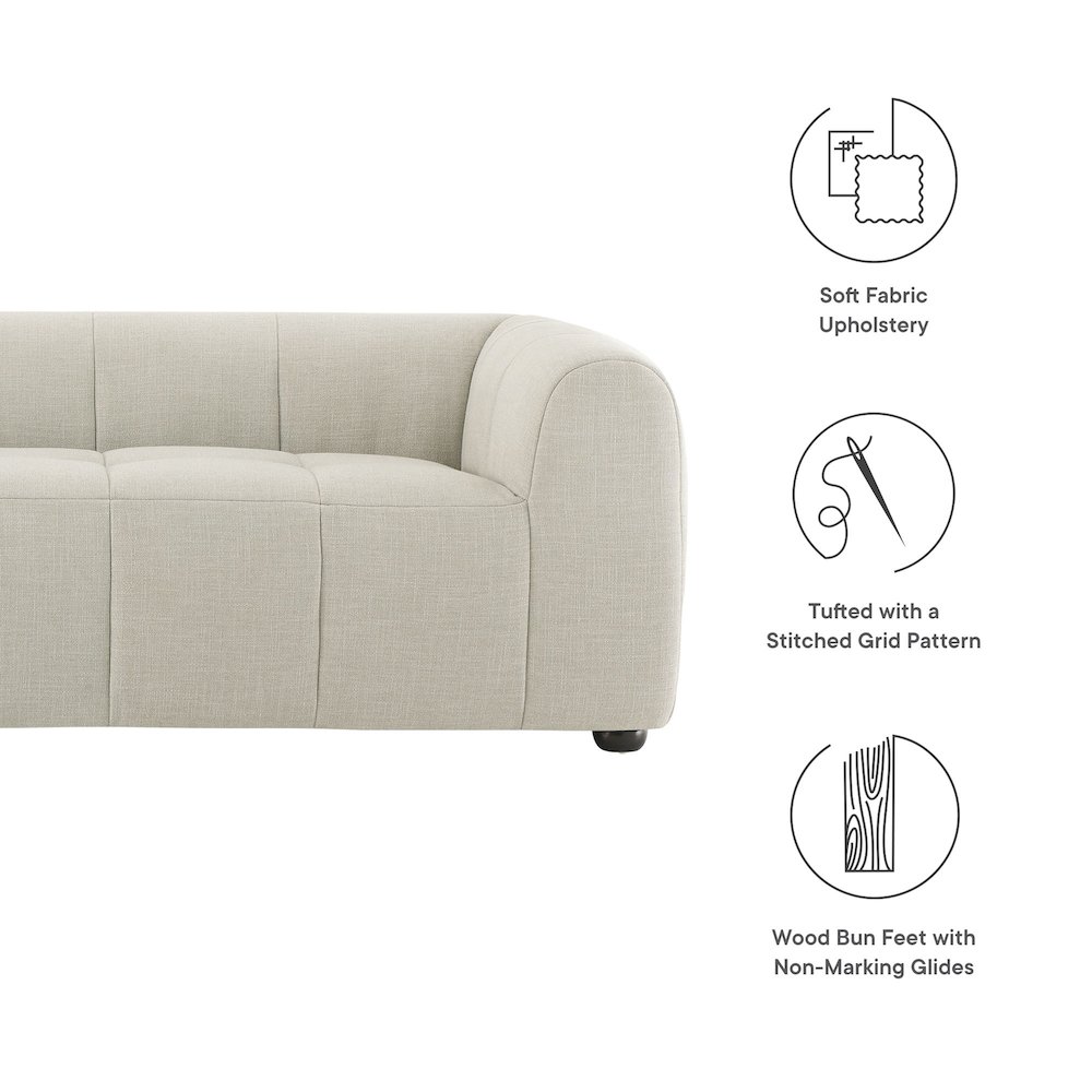 Liana Upholstered Fabric Sofa. Picture 2