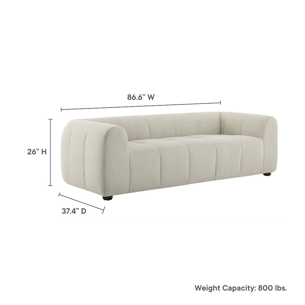 Liana Upholstered Fabric Sofa. Picture 3