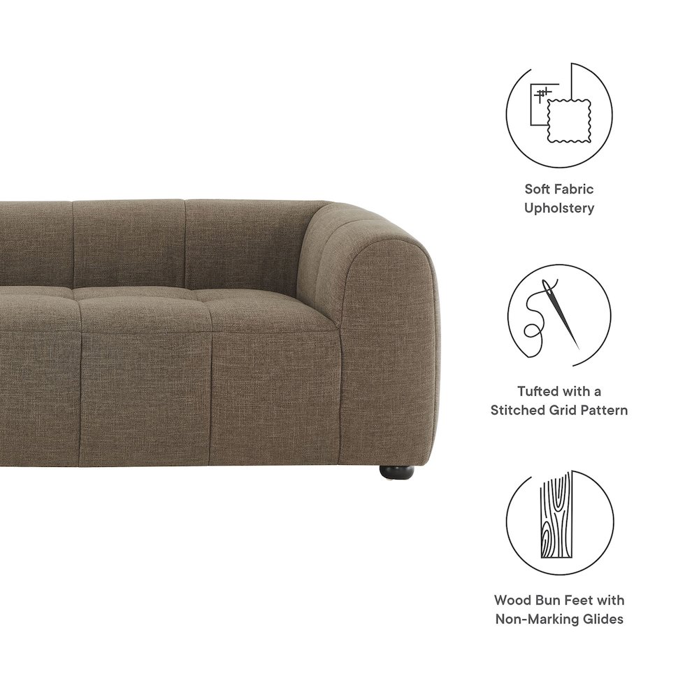 Liana Upholstered Fabric Sofa. Picture 2