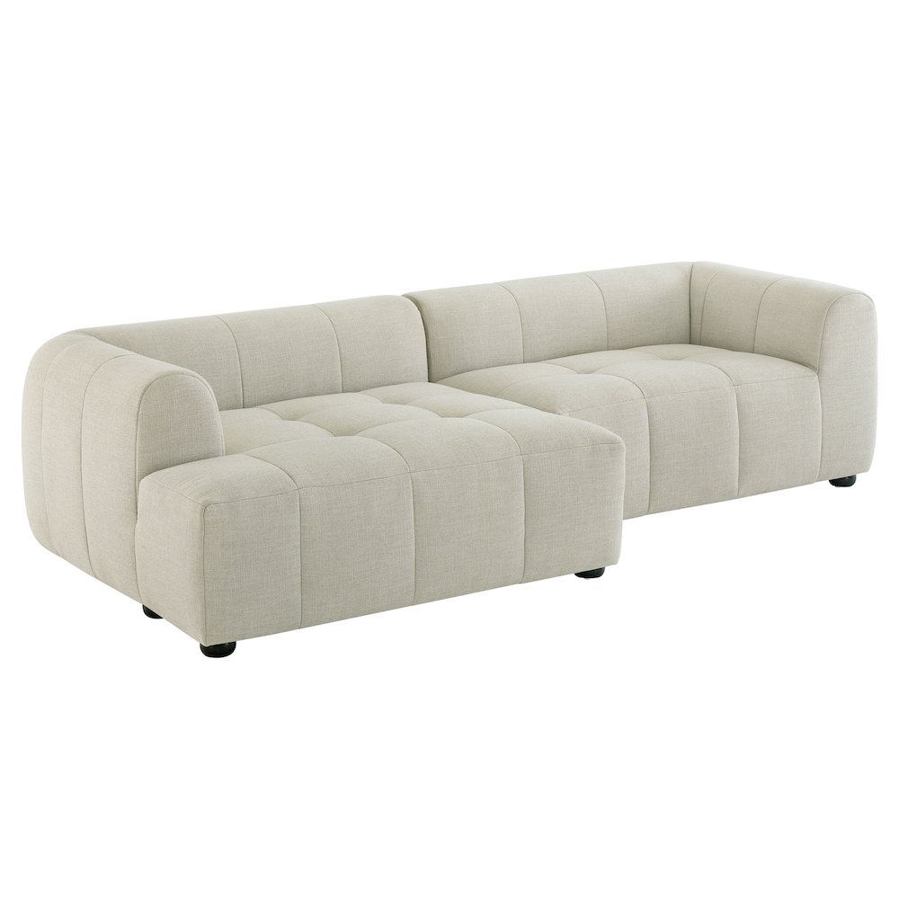 Liana Left-Facing Upholstered Fabric Modular Sofa with Chaise. Picture 1